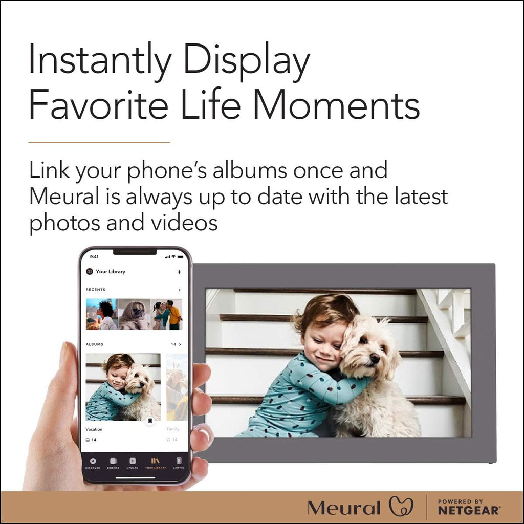 Digital Photo Frame with WiFi 13.5"x7.5" Built-in Stand and Wall Mount F7024