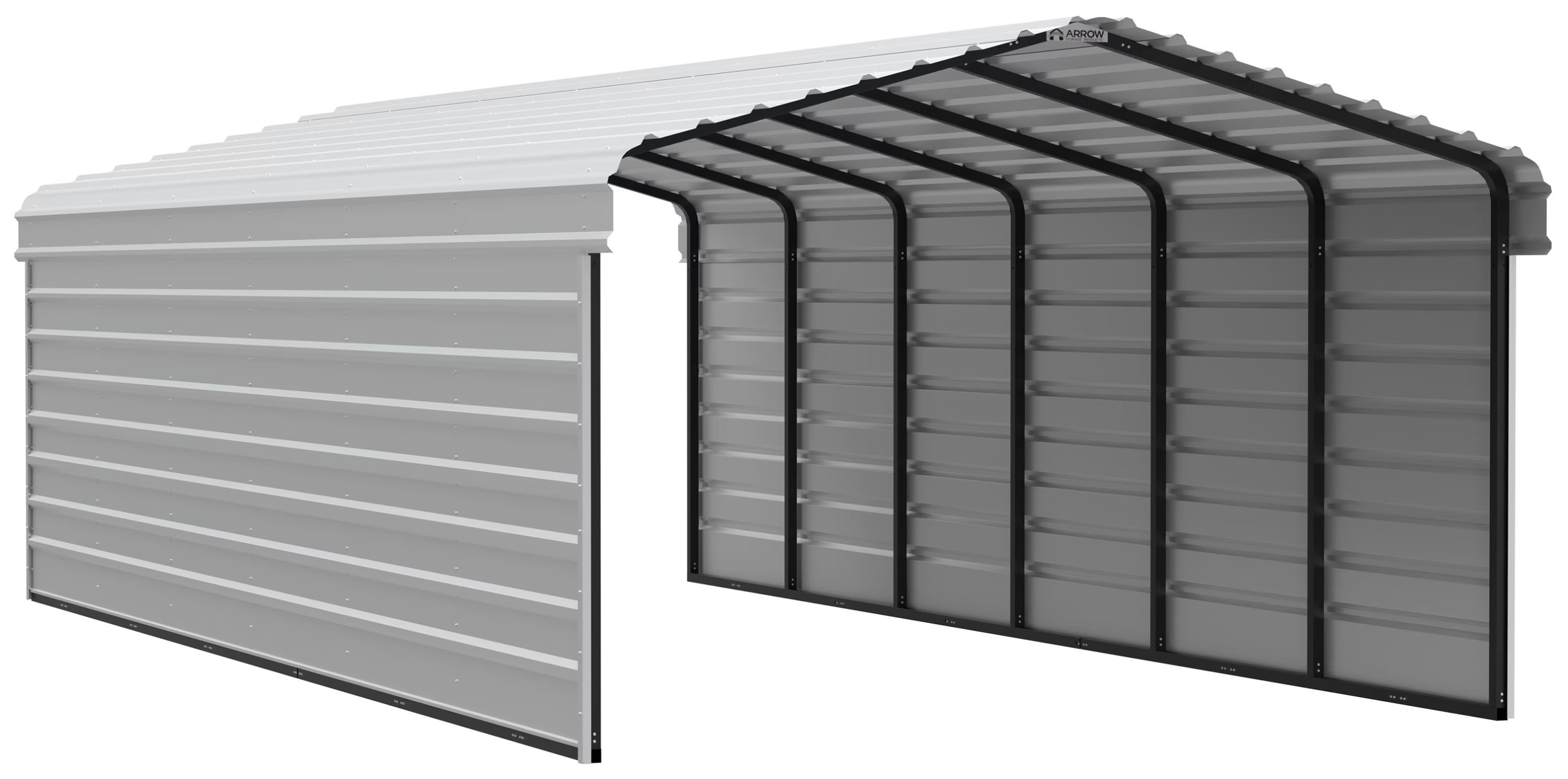 Galvanized Steel Carport Kit, 12' x 29' x 7' B537