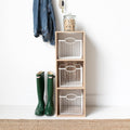 3 Cube Storage Organizer Bookcase, Natural Brown, Pack of 2 M53963