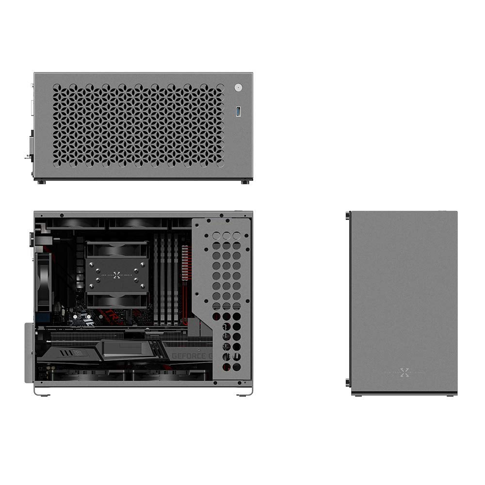 Dark Gray Aluminum Tempered Glass PC Case G4908