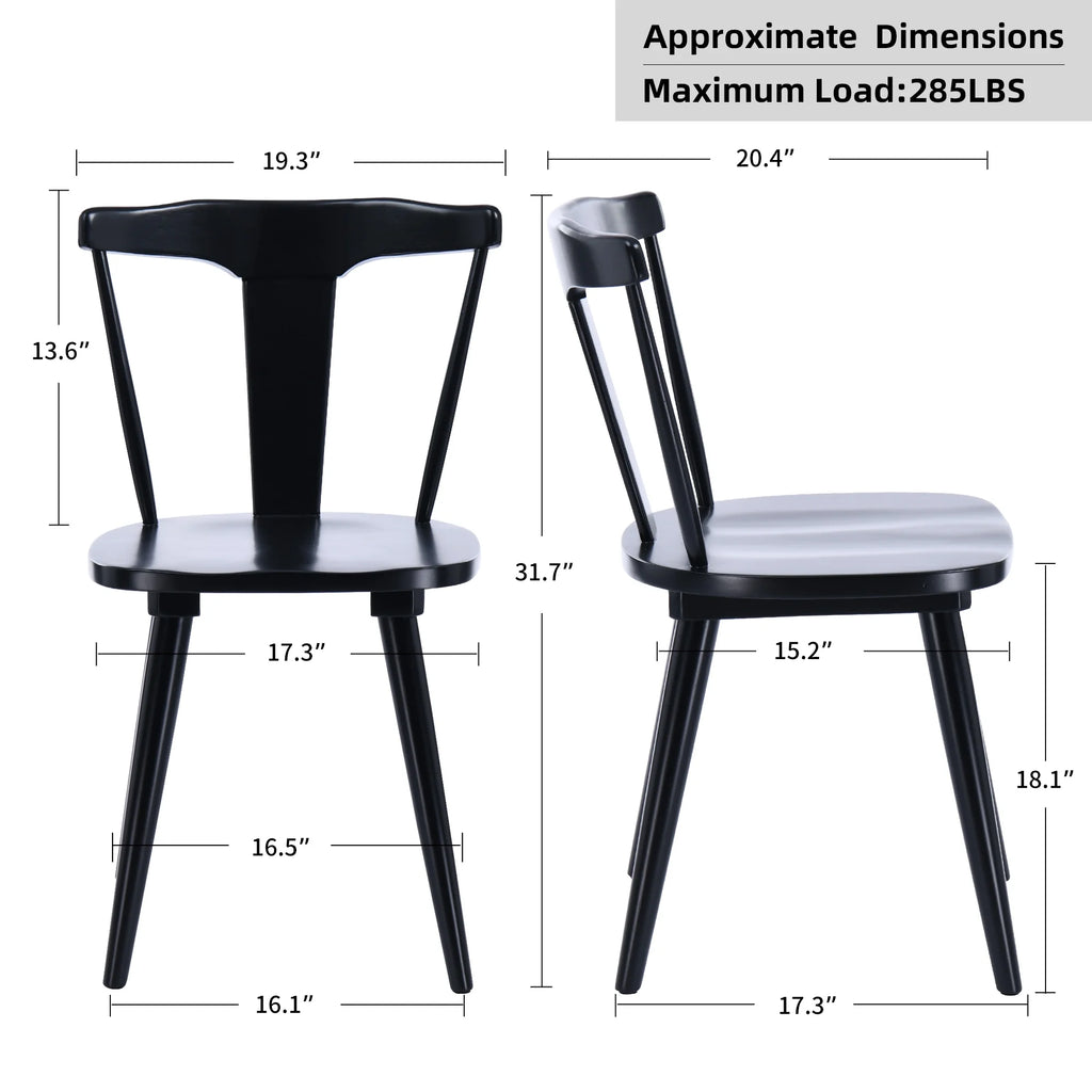 Black Wood Slat Back Dining Chair Set of 2 I206505