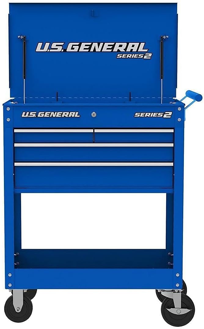 Blue Glossy 4 Drawer Roller Cart Tool Cabinet H974
