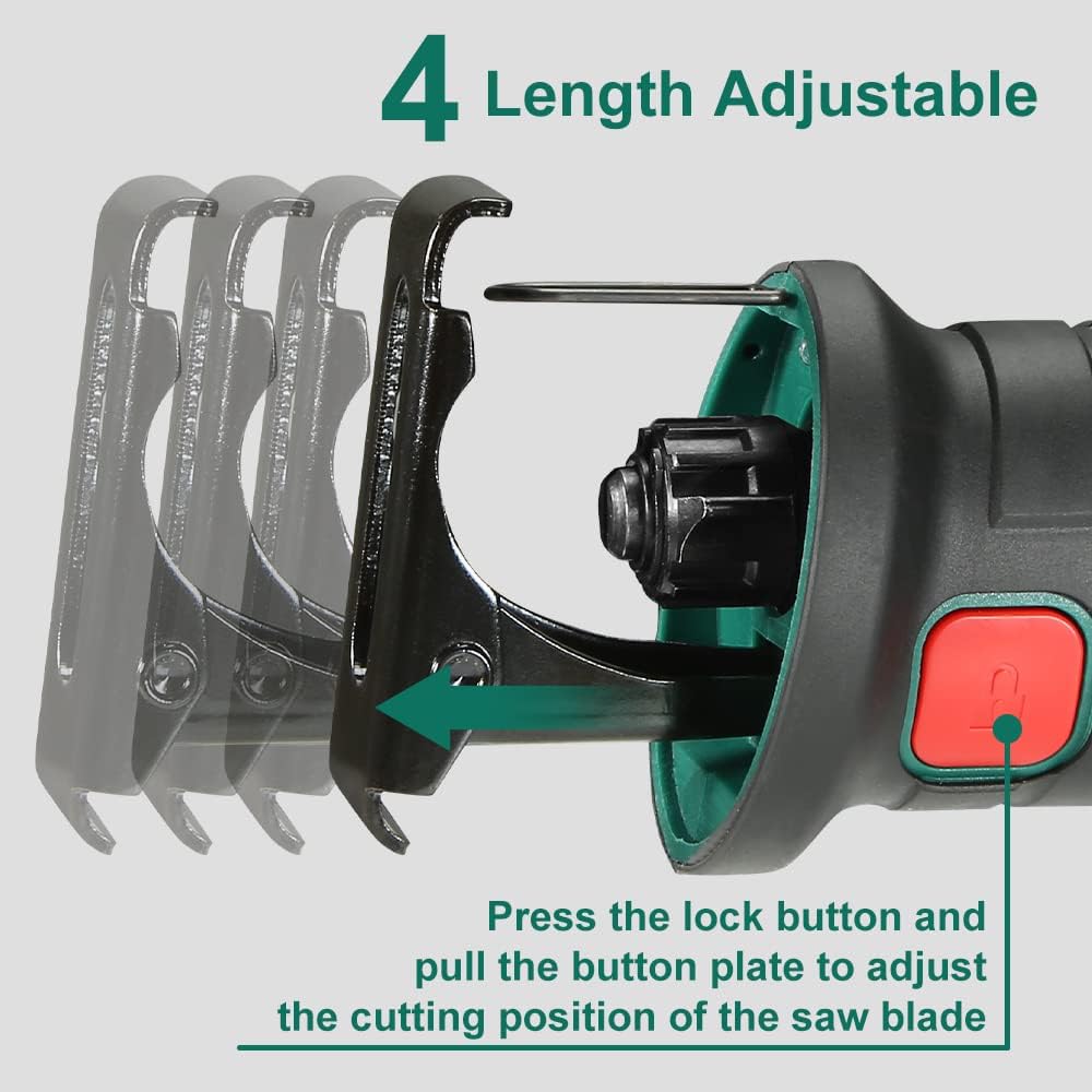 Cordless Reciprocating Saw 20V 2Ah 2 Batteries 4 Saw Blades M5157