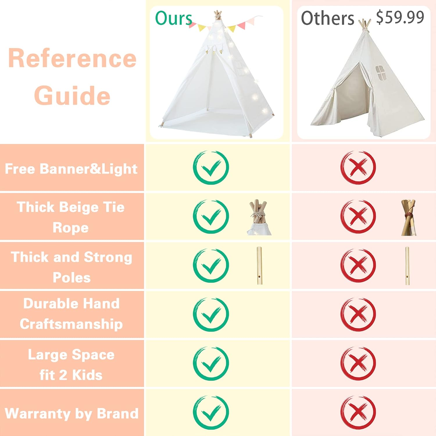 Teepee Play Tent with Carry Case Pack of 2 E6225