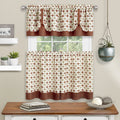 Spice/Tan Window Curtain Tier Pair and Valance Set M250