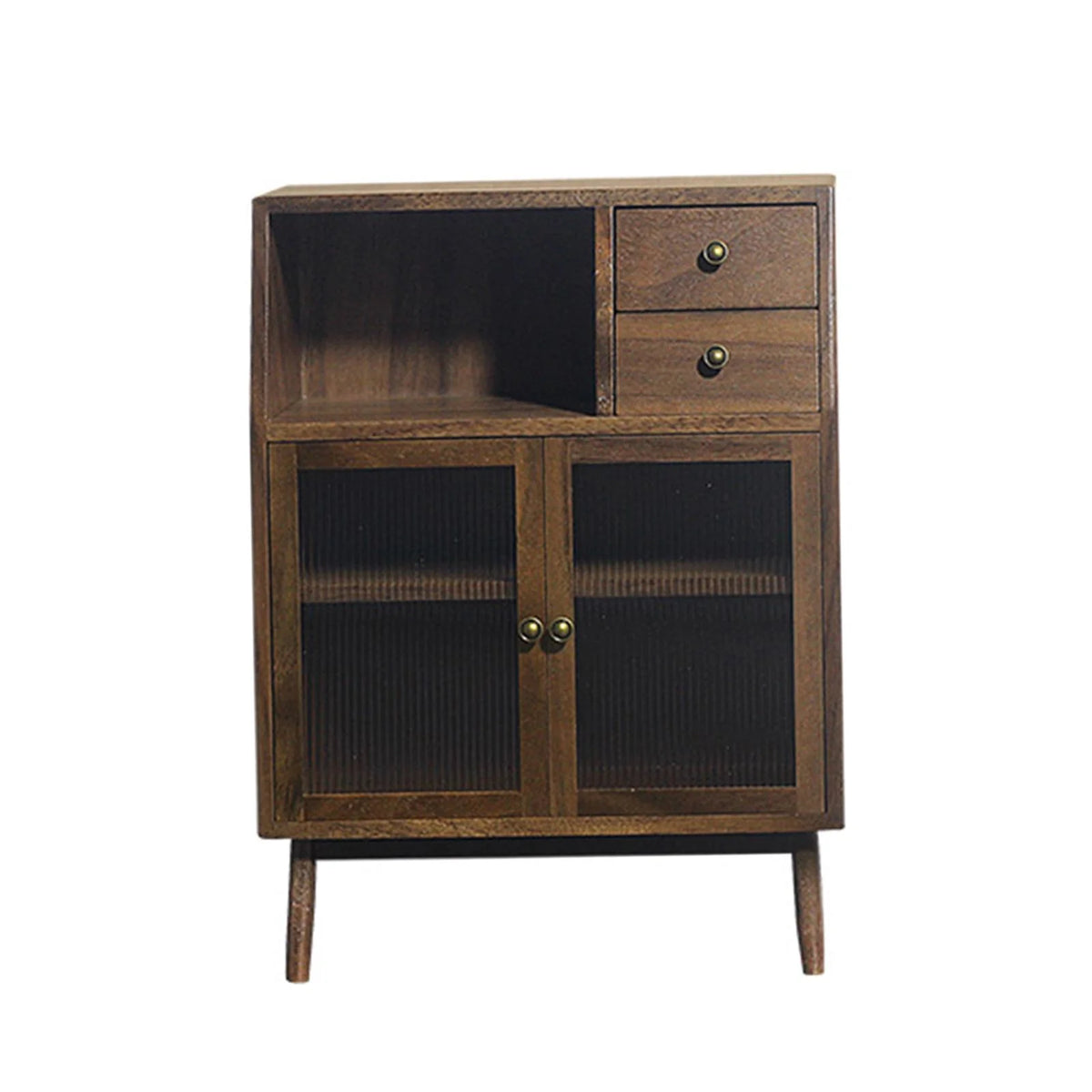 Mini Walnut Wood Cupboard 1/12 Scenery Supplies Z81096