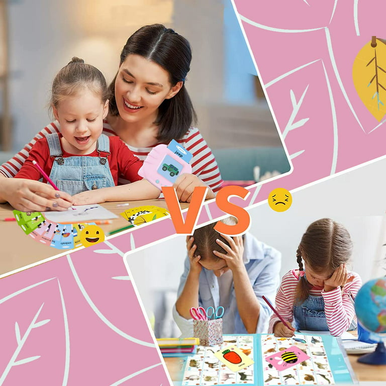 ABC Talking Flash Cards with 224 Sight Words, Montessori Toys for Toddlers, Pink X234