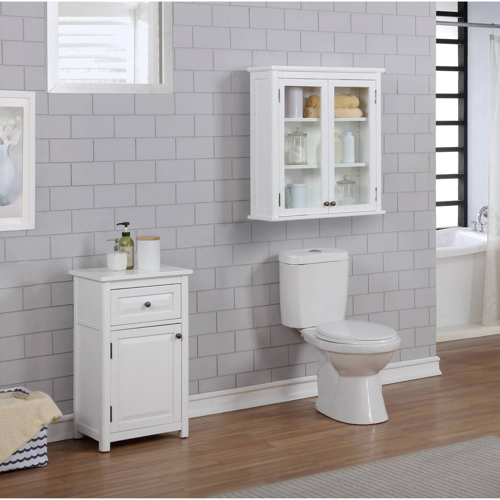 Wall Mounted Bath Storage Cabinet with Glass Cabinet Doors G2685
