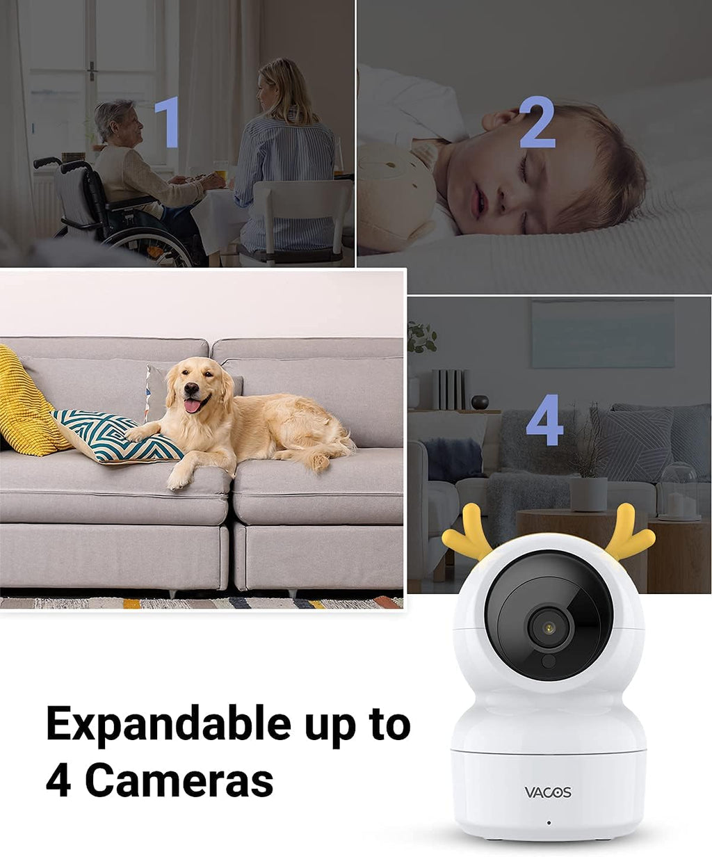 Video Baby Monitor with Camera and Audio, 720P 5 HD Display, Night Vision, 1000ft Range W169513