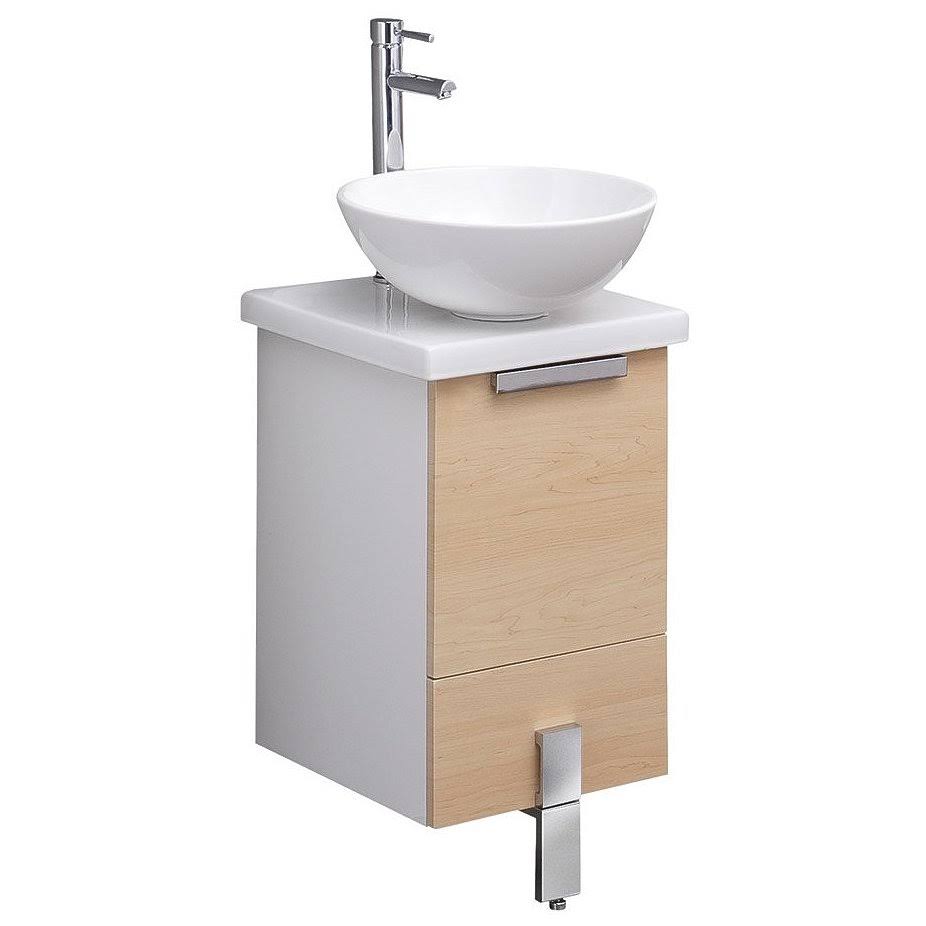 16x22 Light Walnut Bathroom Cabinet with Top & Vessel Sink H2366