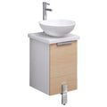 16x22 Light Walnut Bathroom Cabinet with Top & Vessel Sink H2366