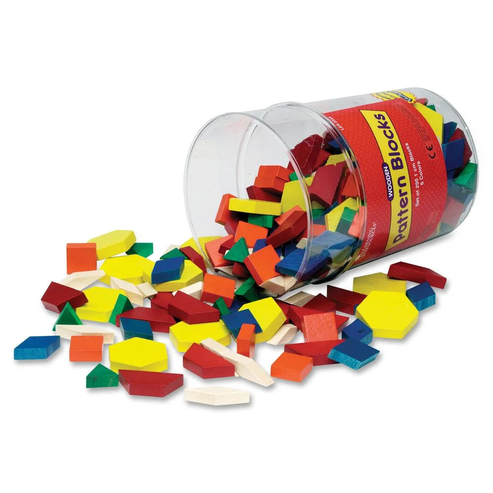 250 Pc Wooden Pattern Blocks Set F584
