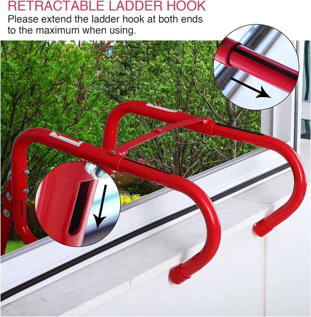 Retractable Fire Escape Ladder 15 Foot with Aluminum Steps T254519