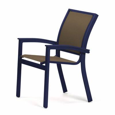 Stacking Patio Dining Armchair Gloss White Latte J308