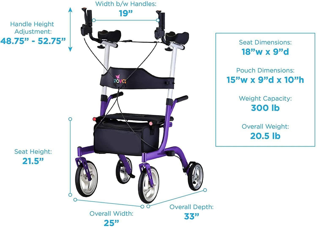 Purple Upright Rolling Walker R9067