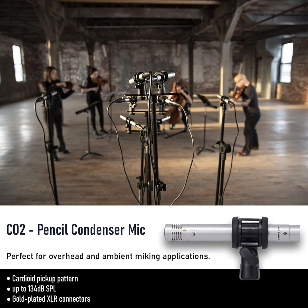 7-Piece Drum Microphone Kit with 2 Mic Boom Stands and 7 XLR Mic Cables Z6488