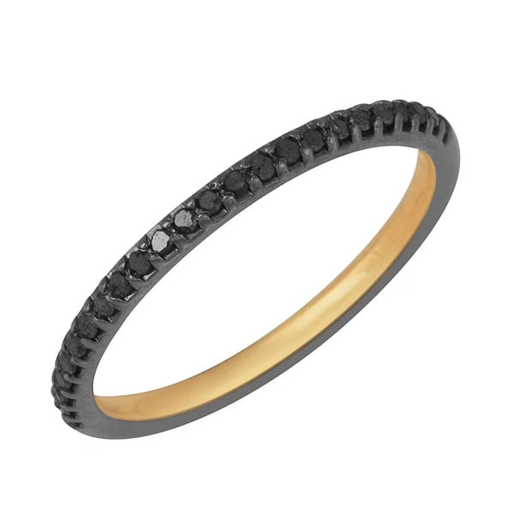 Oxidized 925 Sterling Silver CZ Eternity Ring K703665