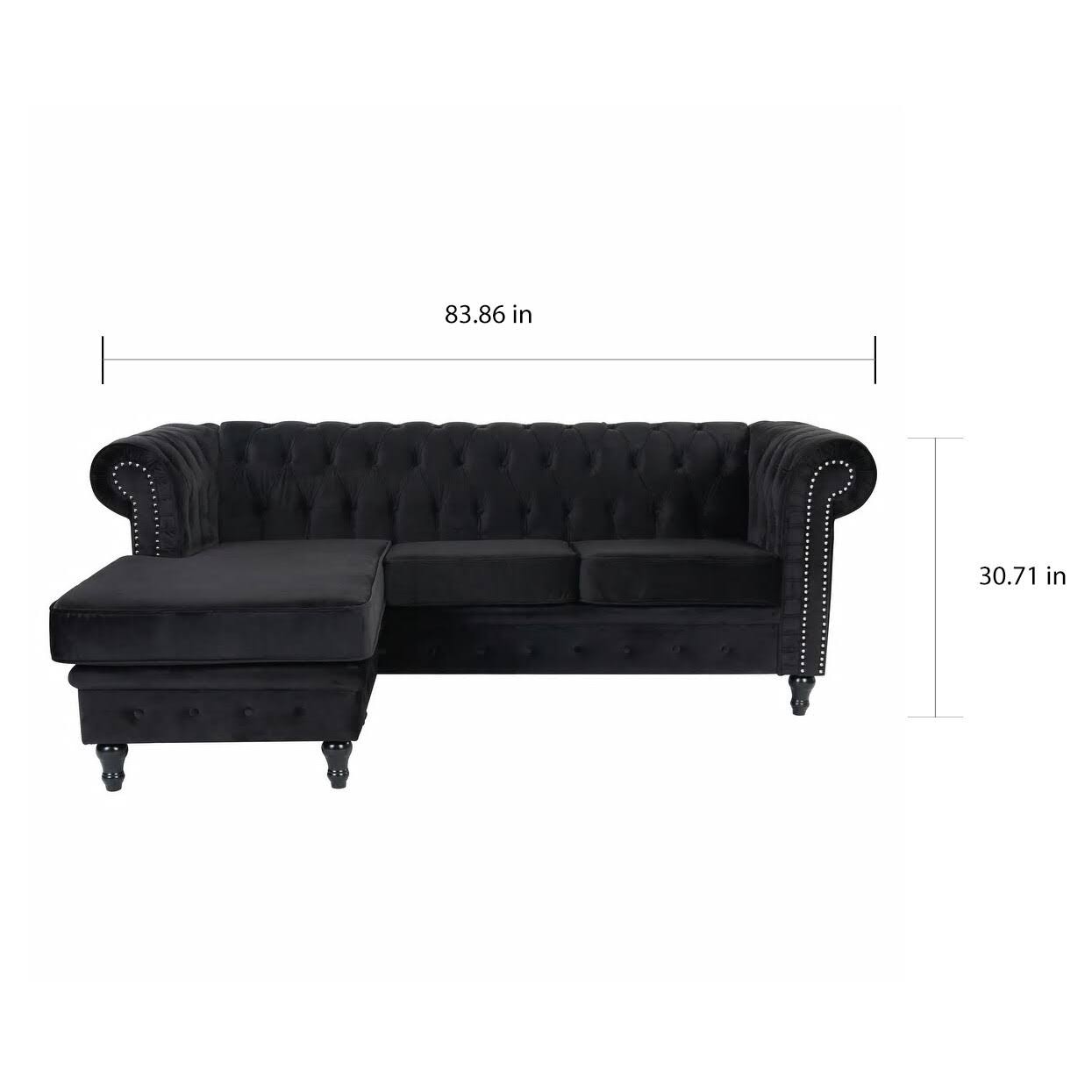Red Velvet Rolled Arm Sofa with Ottoman B745