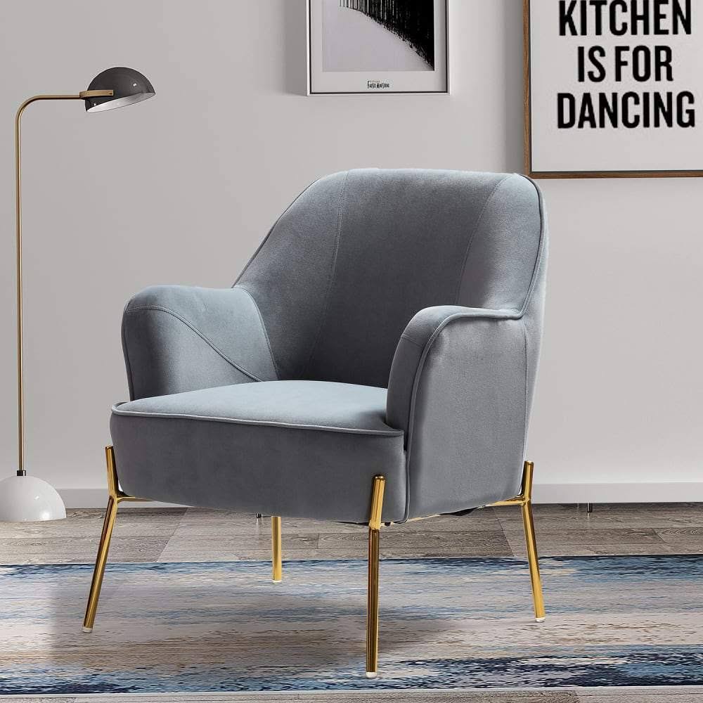 Orange Gold Legs Accent Chair Q819904
