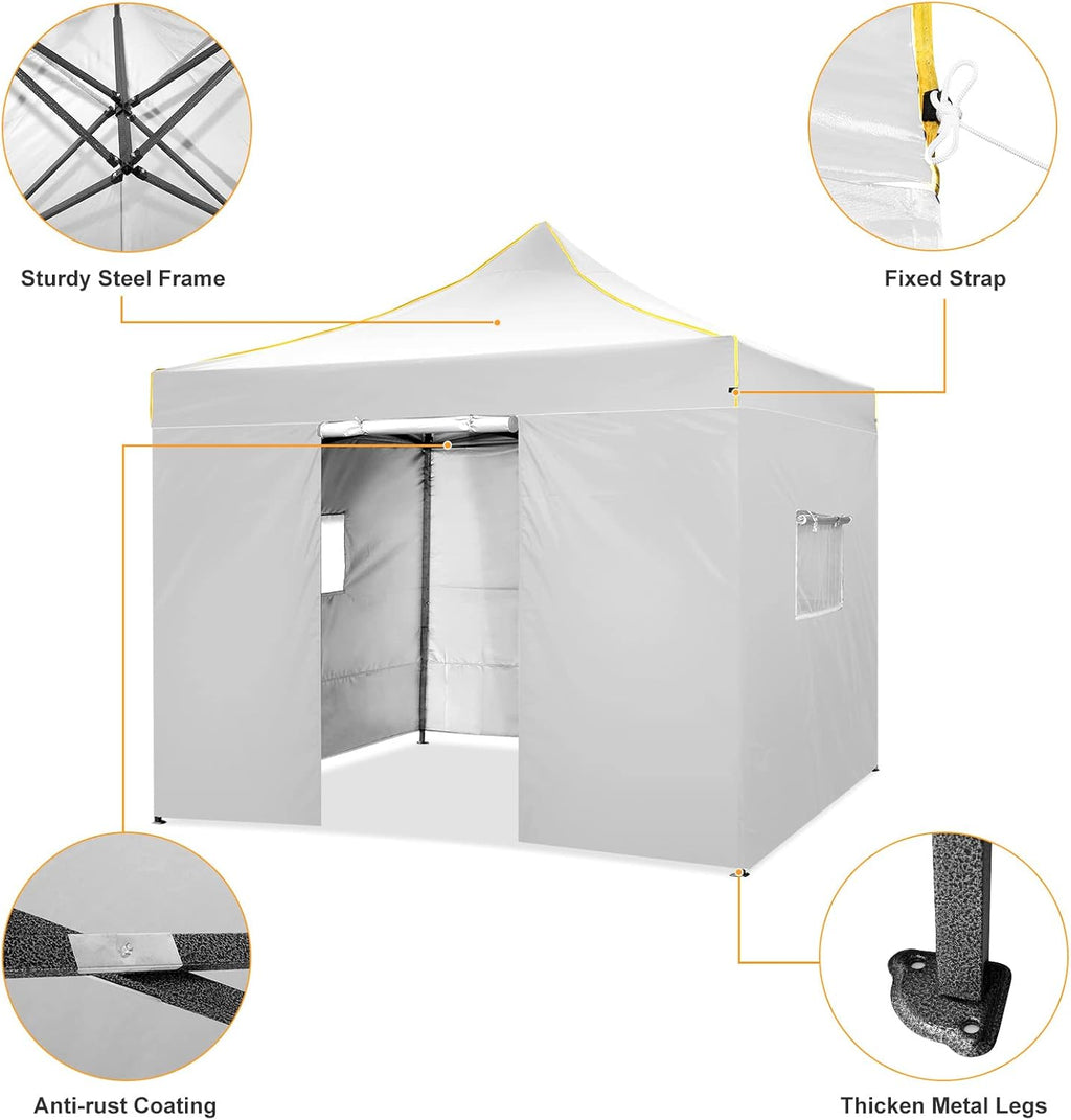 Pop Up Canopy Tent 10x10 Commercial Instant Canopy (Silver Gray) I66980
