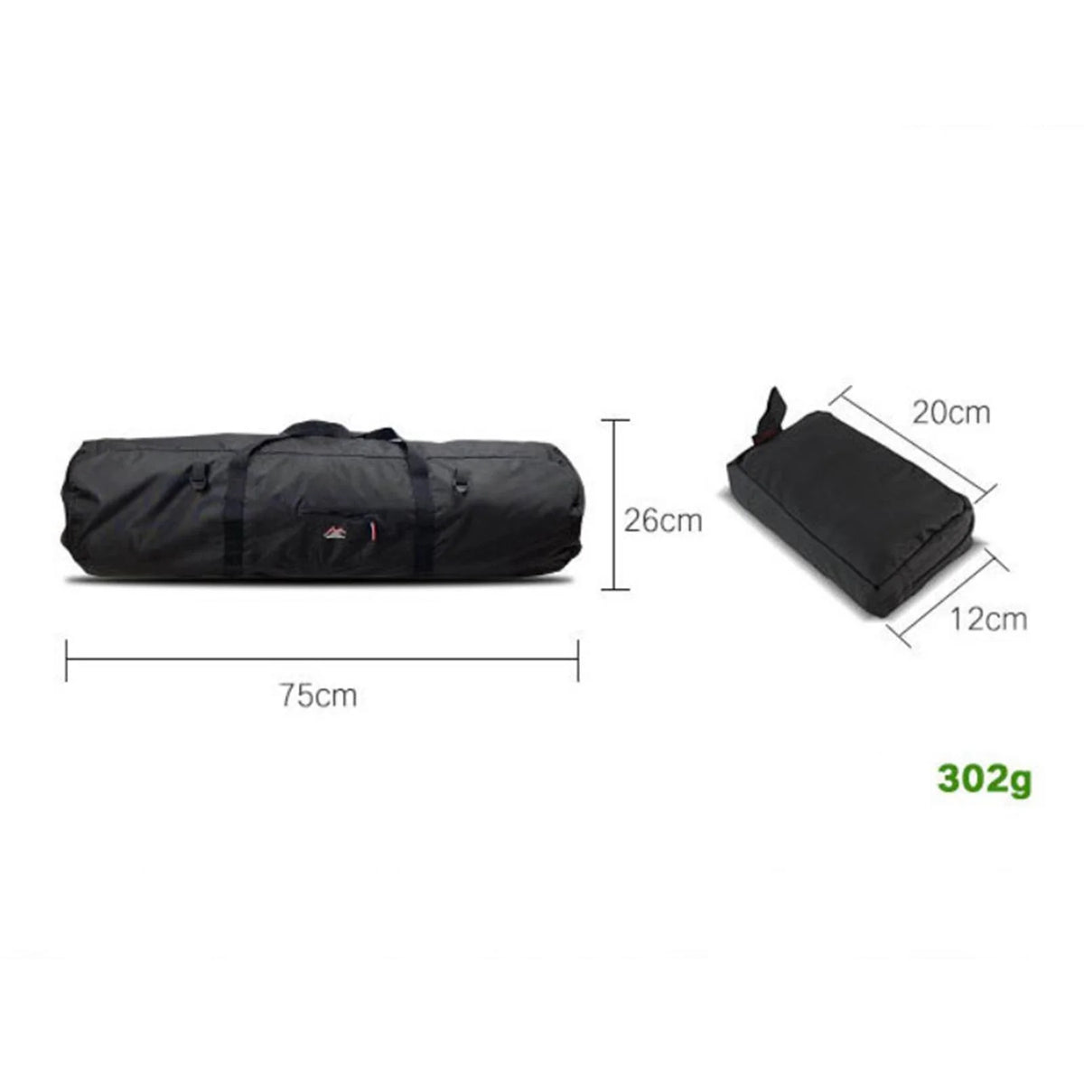 Waterproof Camping Tent Storage Bag Duffel Black X1833