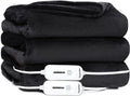 Black Reversible Flannel Electric Heated Throw M297