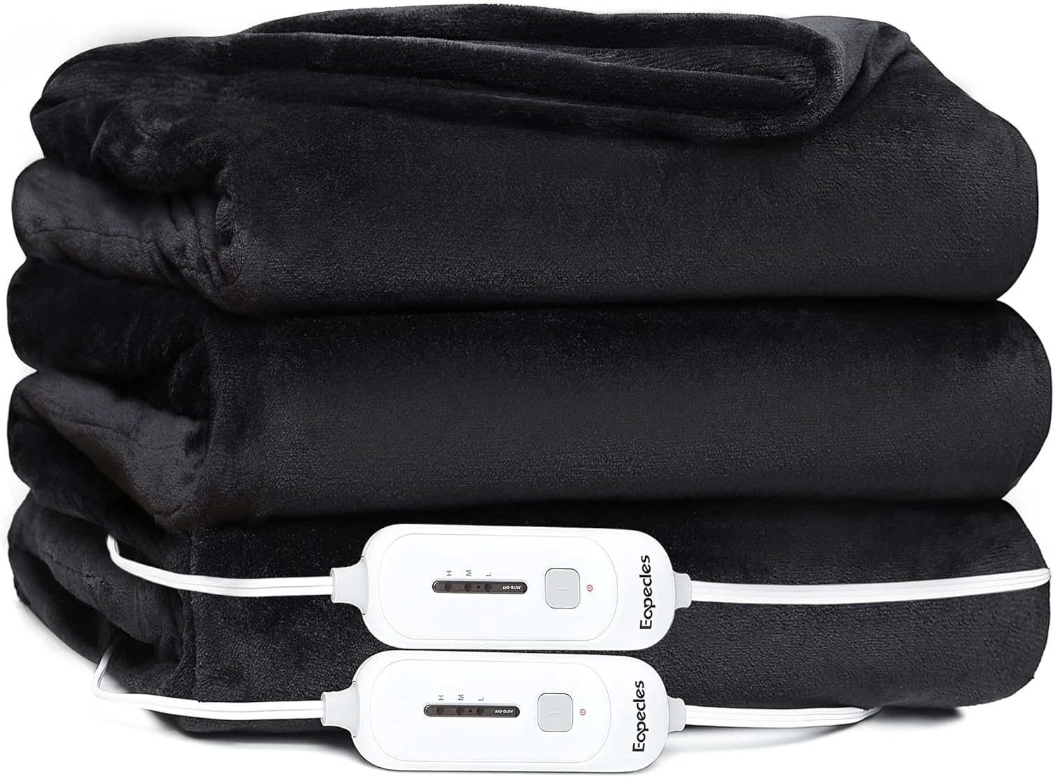 Black Reversible Flannel Electric Heated Throw M297