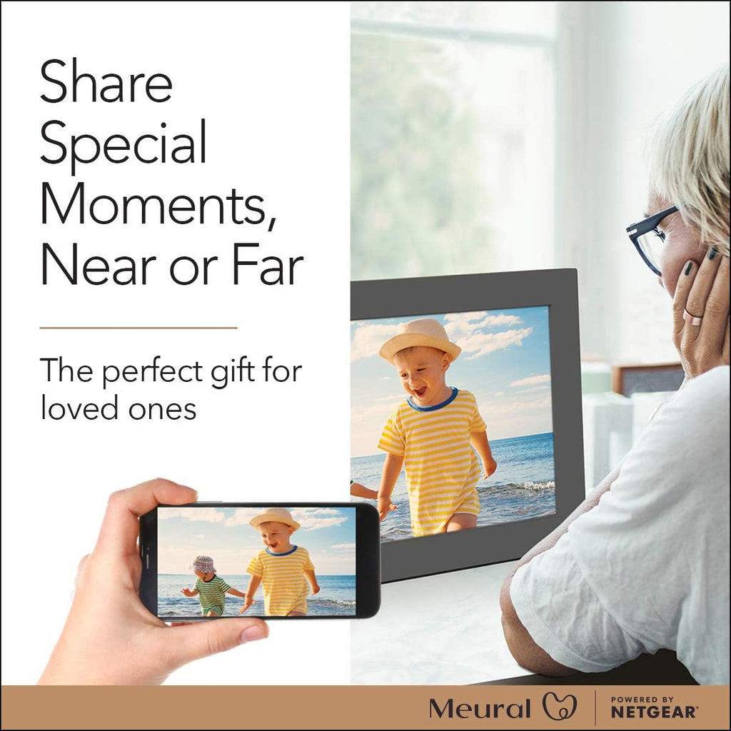 Digital Photo Frame with WiFi 13.5"x7.5" Built-in Stand and Wall Mount F7024