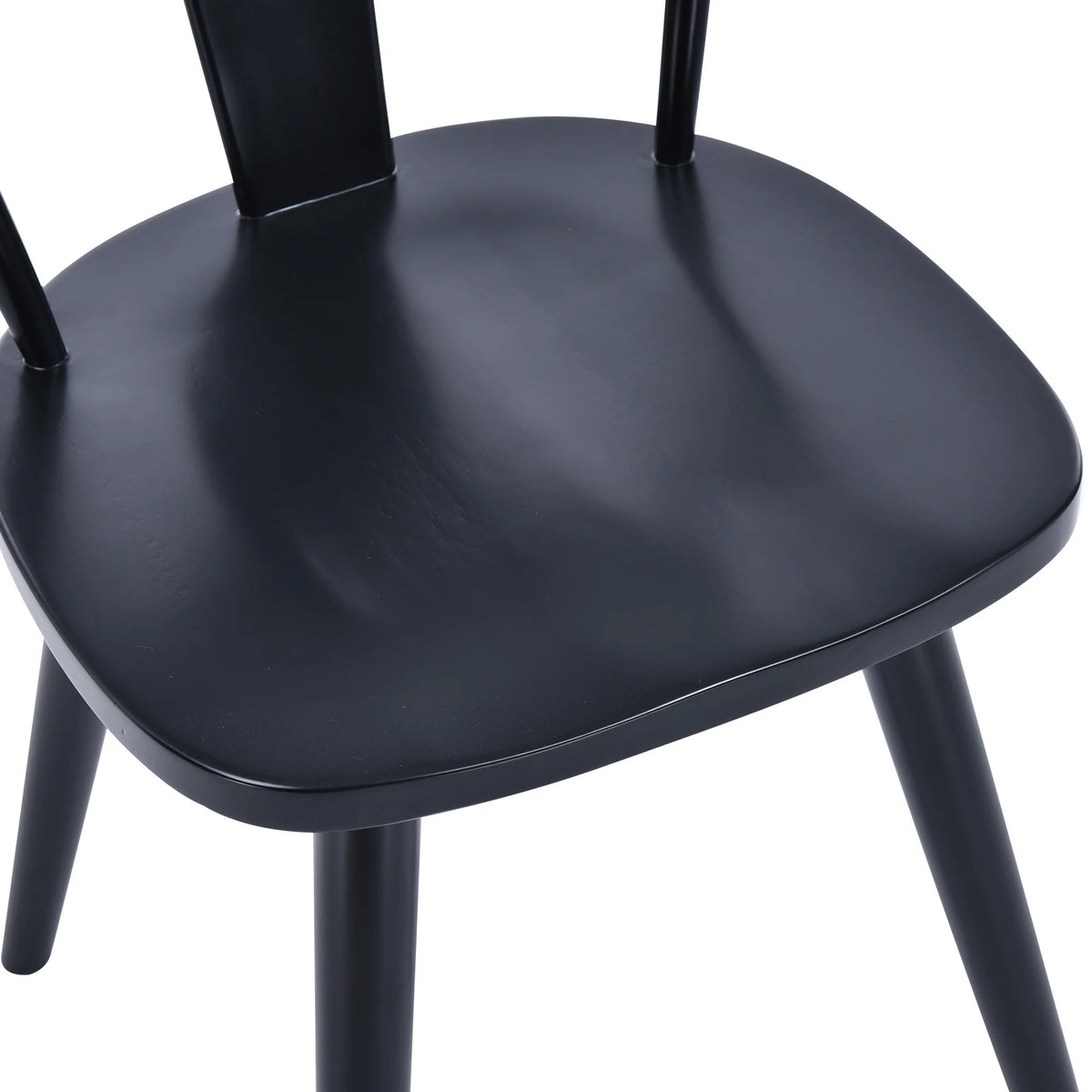 Black Wood Slat Back Dining Chair Set of 2 I206505
