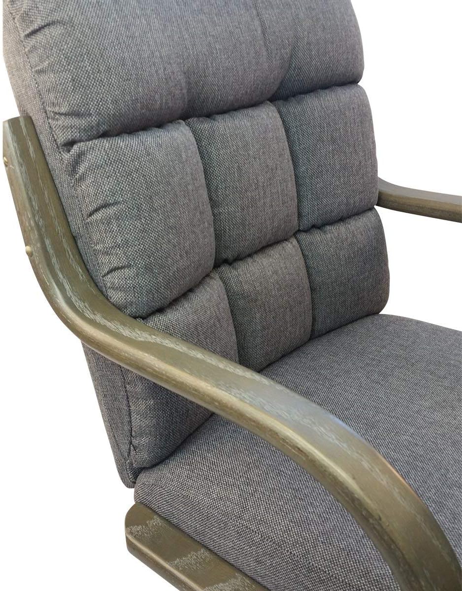 Smoke Tweed Swivel Tilt Caster Arm Chair M654925