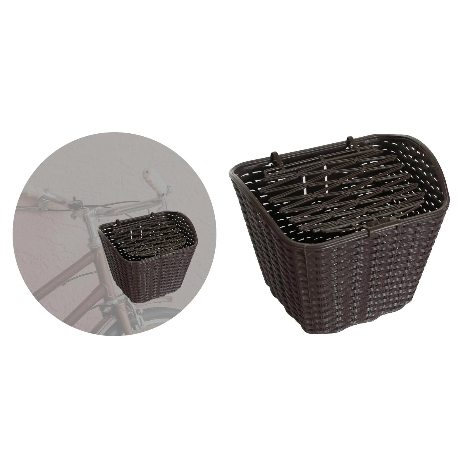 Khaki Bike Basket with Cover S5985