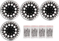 4Pcs 1.9 Inch Beadlock Wheel Rim Hub Accessory for RC Crawler Car (Black Red) K992