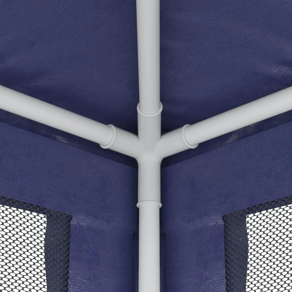 Party Tent with 6 Mesh Sidewalls Blue 9.8'x19.7' HDPE Y451