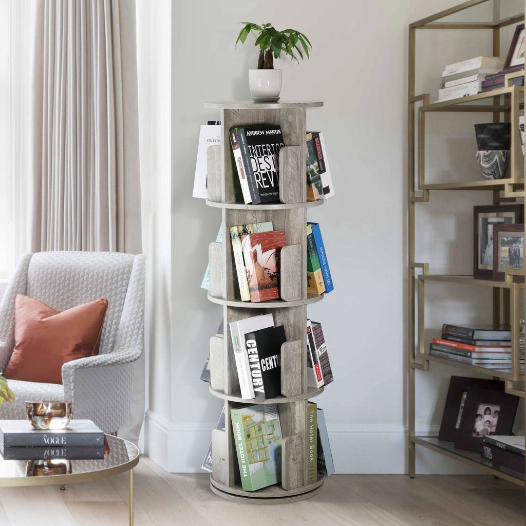 Dark Walnut Rotating Bookshelf P4016