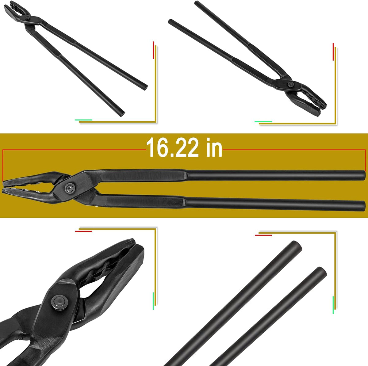 16” Wolf Jaw Tongs and Hammer Tool Set, Pack of 2 R660951