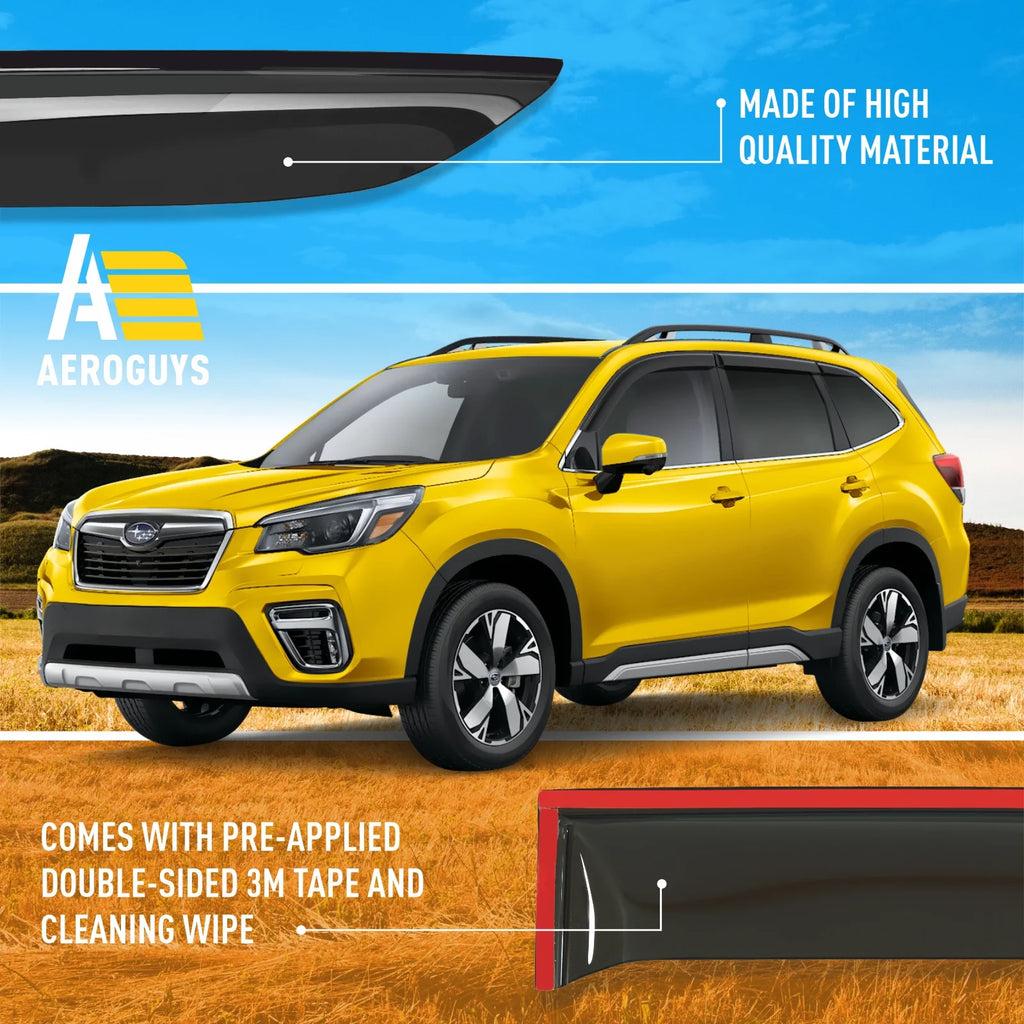 6pcs Tape-On Window Deflectors for Subaru Forester E51287
