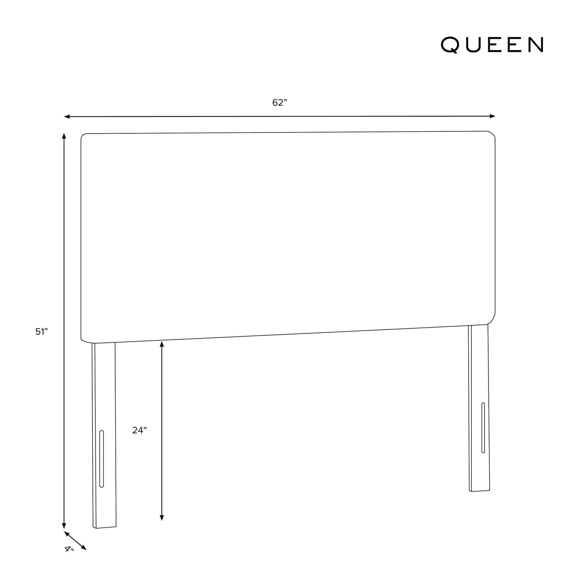 Queen Pleated Headboard in Linen Sandstone S7777