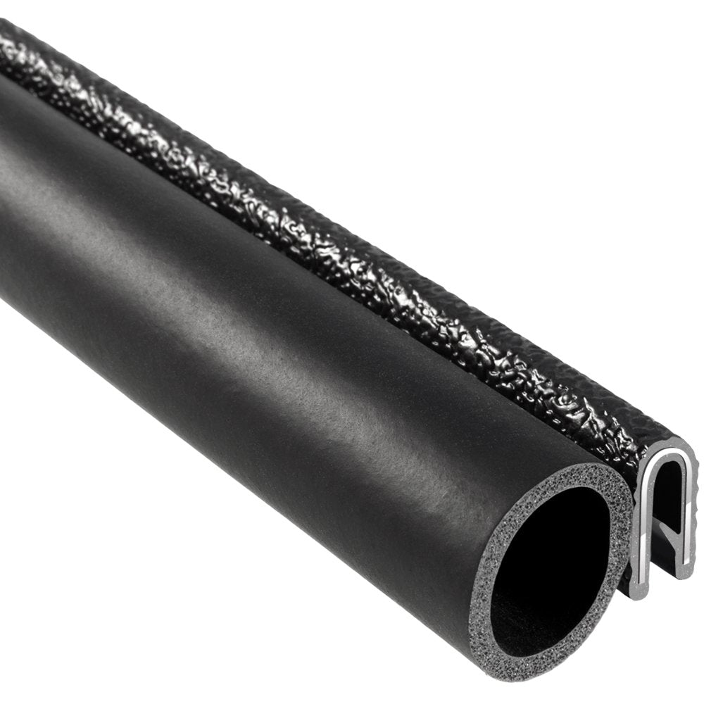 Trim Seal with Side Bulb, 3/4” Bulb Seal Diameter, 25’ Length, PVC Plastic with EPDM Rubber Seal, Pack of 2 Z57669