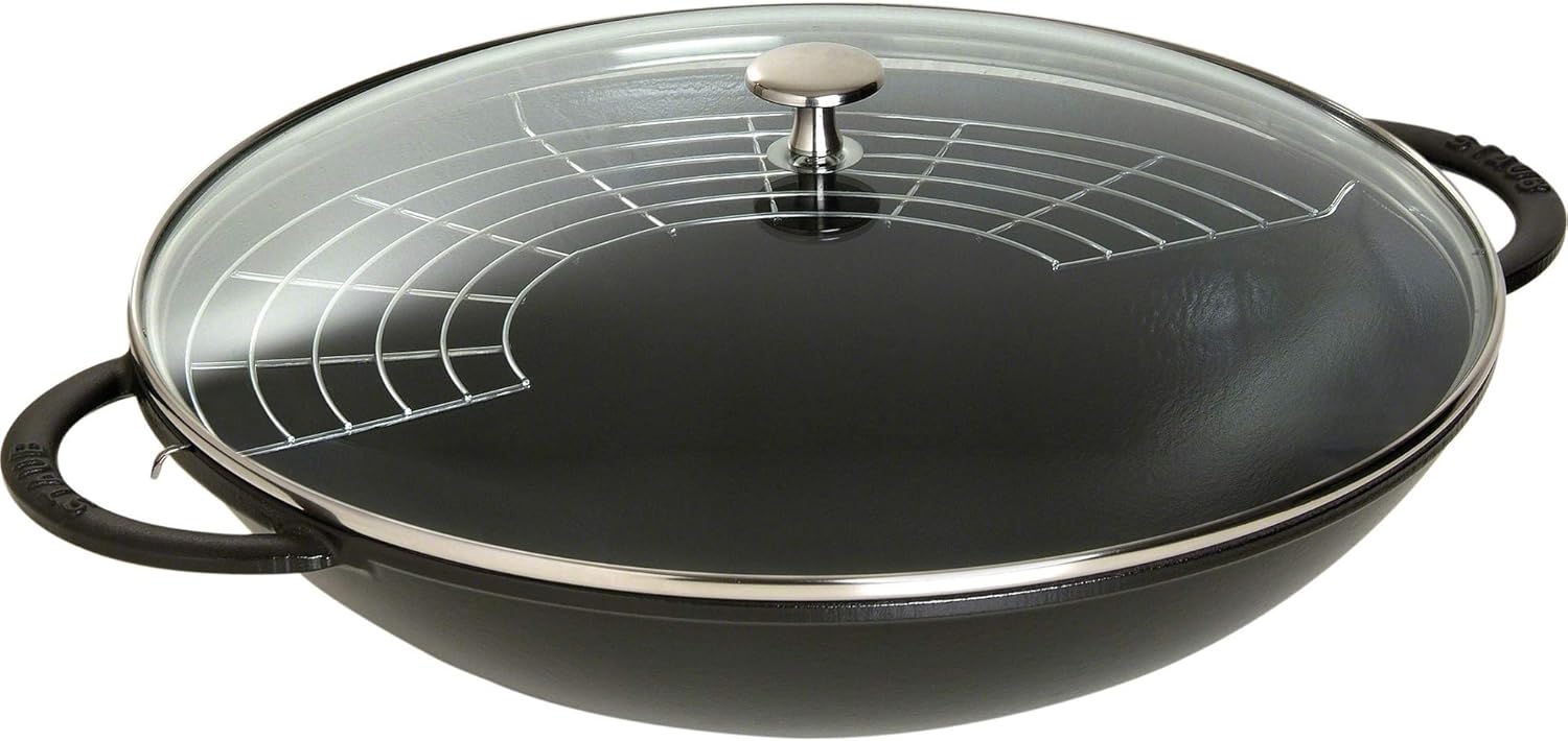 Black Matte Cast Iron Wok E392513