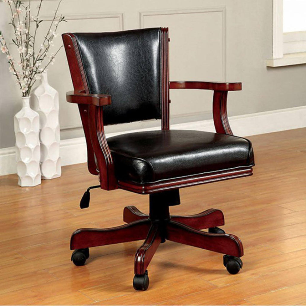 Dark Cherry Finish Arm Chair W9216