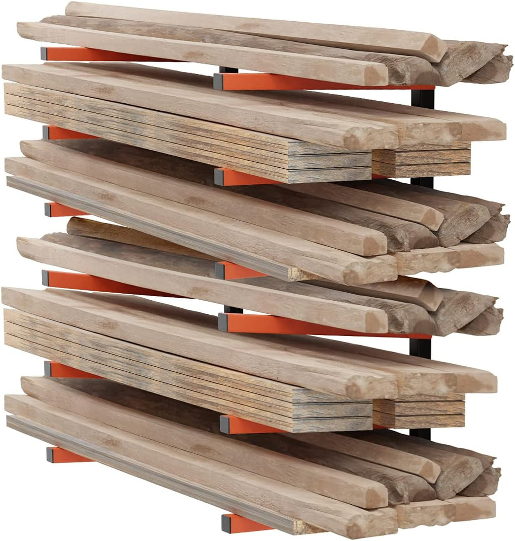 Metal Wall Mount Wood Storage Rack, Pack of 2 U230