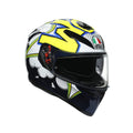 Blue/White/Yellow XL Motorcycle Helmet E7163