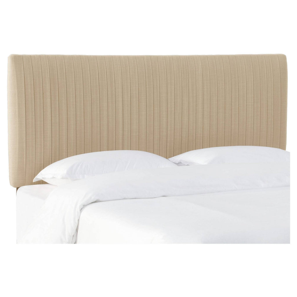 Queen Pleated Headboard in Linen Sandstone S7777