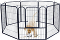 Dog Playpen Outdoor, 4/8/16 Panels, 24/40 Height, with Doors R57136