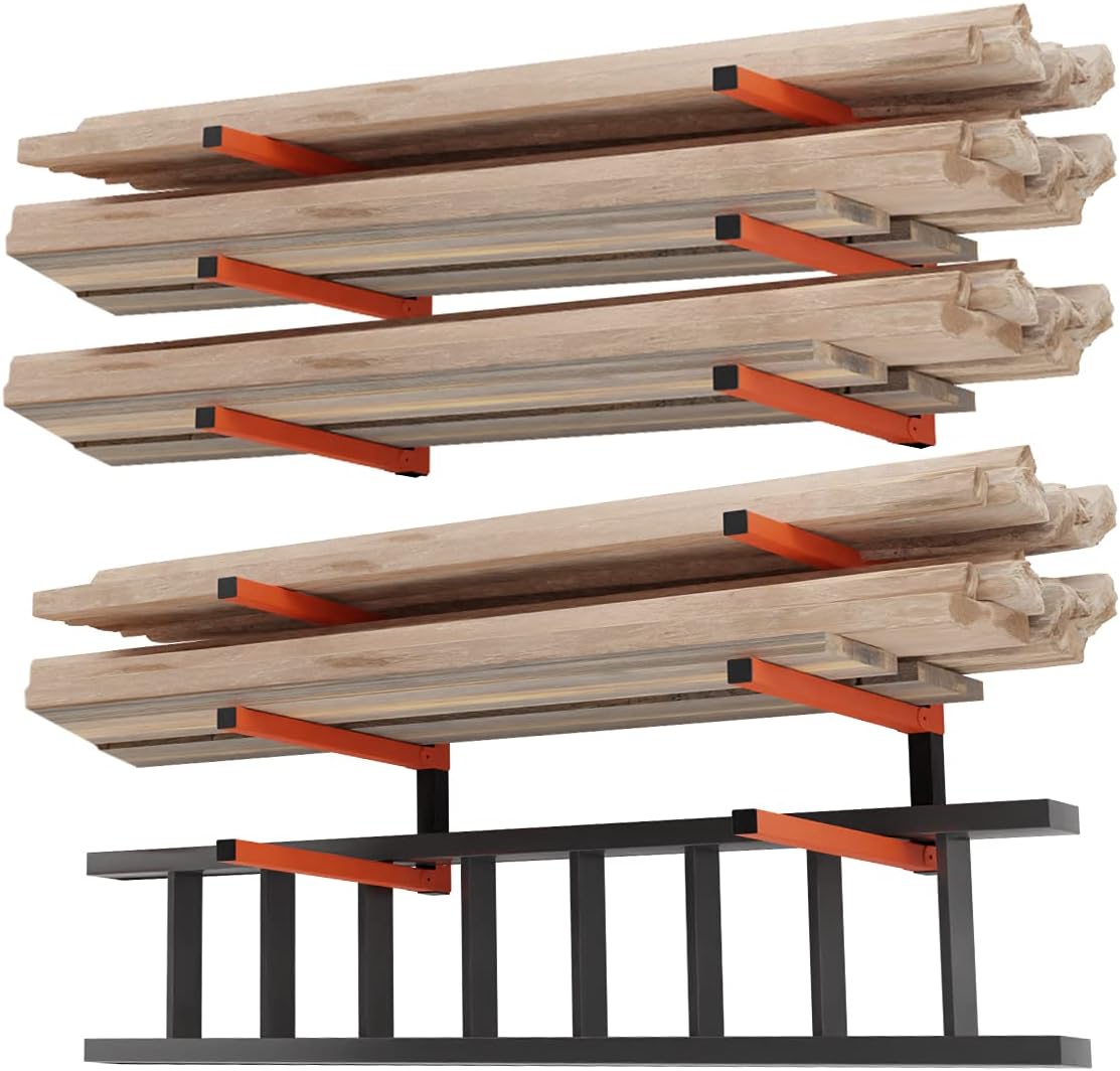 Metal Wall Mount Wood Storage Rack, Pack of 2 U230