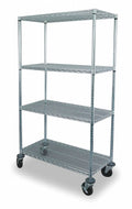 Wire Cart, 4 Shelf, 48x18x69, Zinc O866