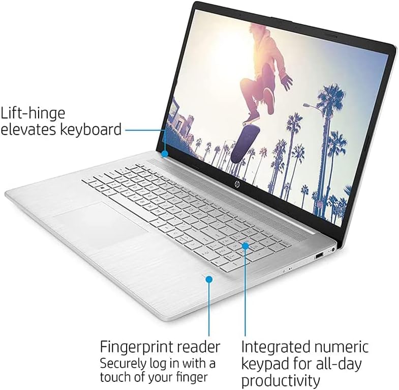 HP 17.3" HD+ Touchscreen Laptop, AMD Ryzen 5-5500U, 32GB RAM, 1TB HDD+1TB SSD, Silver L55247