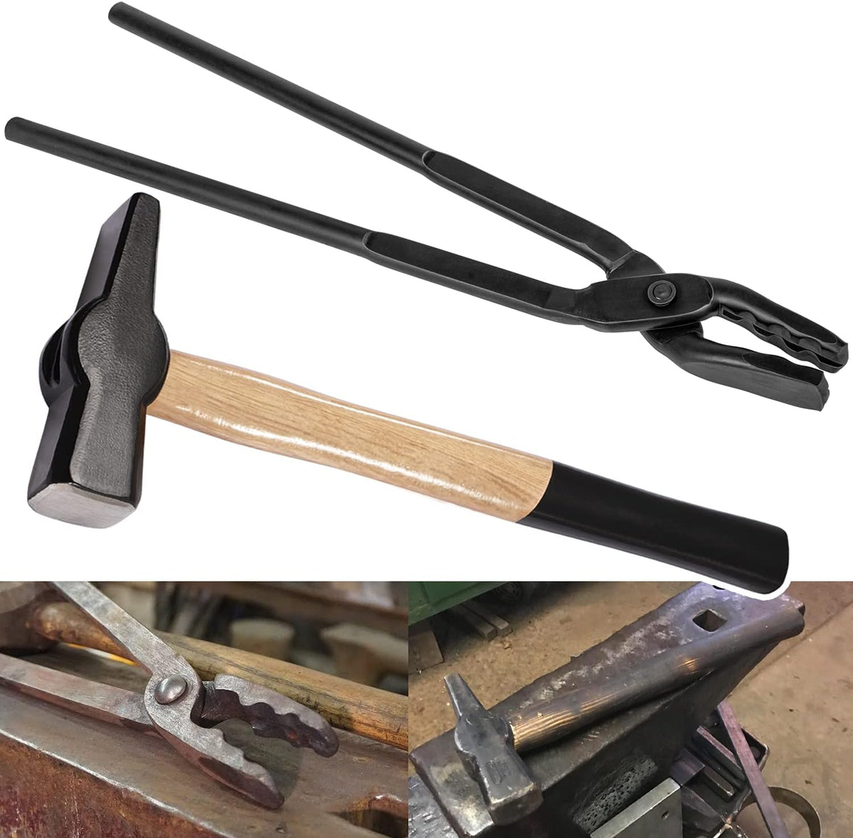 16” Wolf Jaw Tongs and Hammer Tool Set, Pack of 2 R660951
