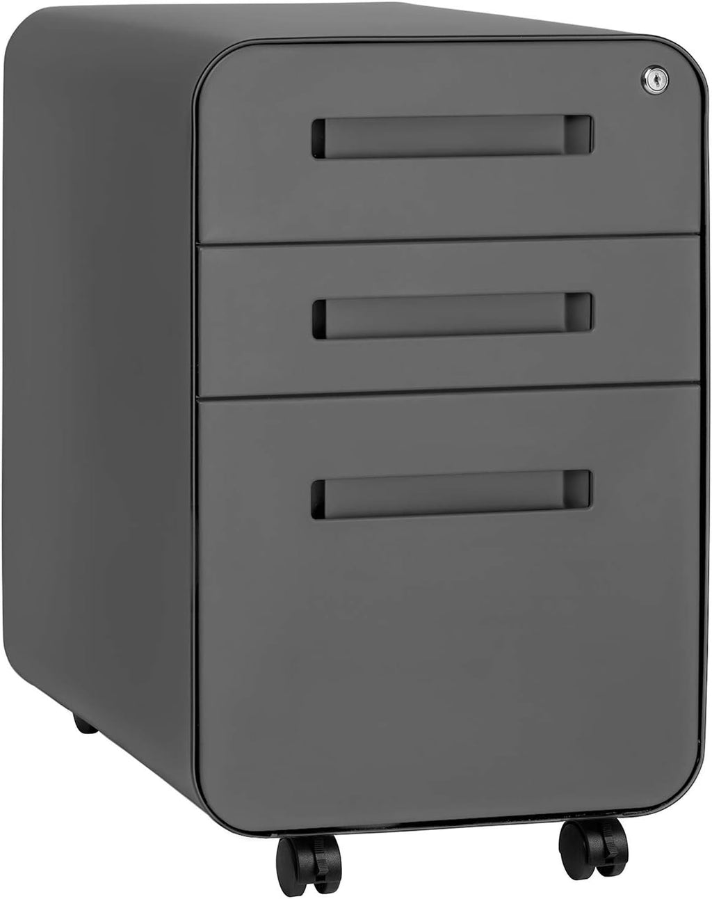3-Drawer Mobile File Cabinet Orange Faceplate E46672