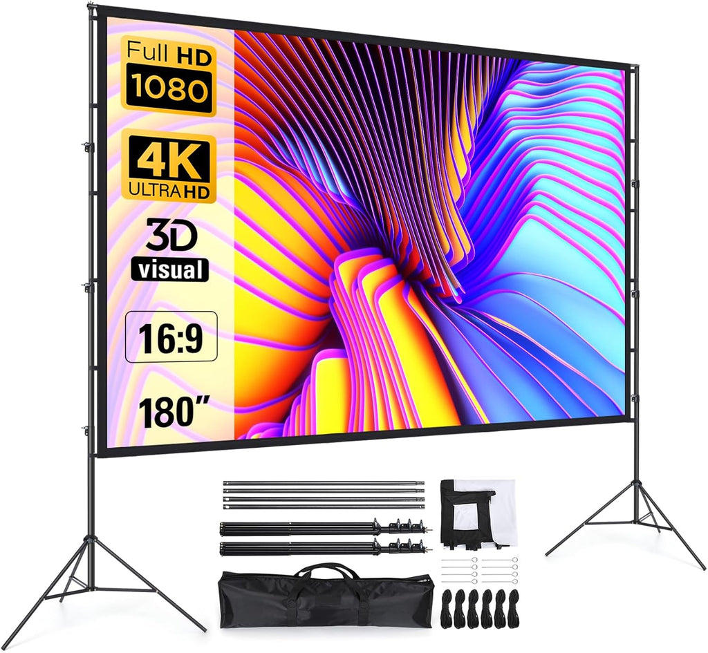 180 Inch Pull Down Projector Screen with Stand E74066